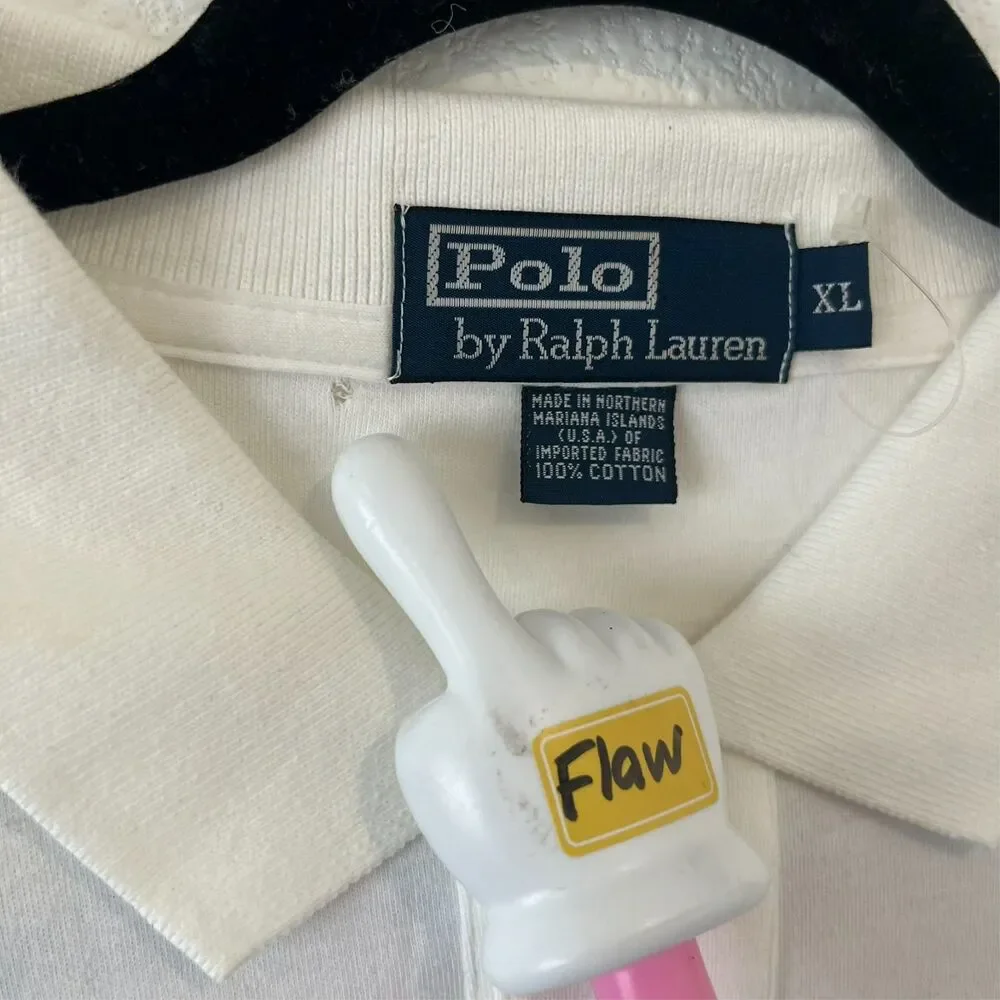Polo Ralph Lauren White Shirt XL Deadstock Vintage 2000s Made in Mariana Islands